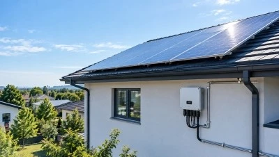 Roof-mounted solar array Roof-mounted solar array